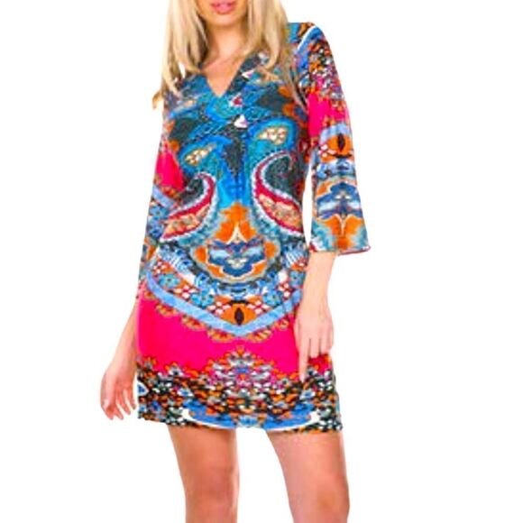 White Mark Dresses & Skirts - WHITE MARK Colorful Sheath Dress. Size Medium. Pink and blue.